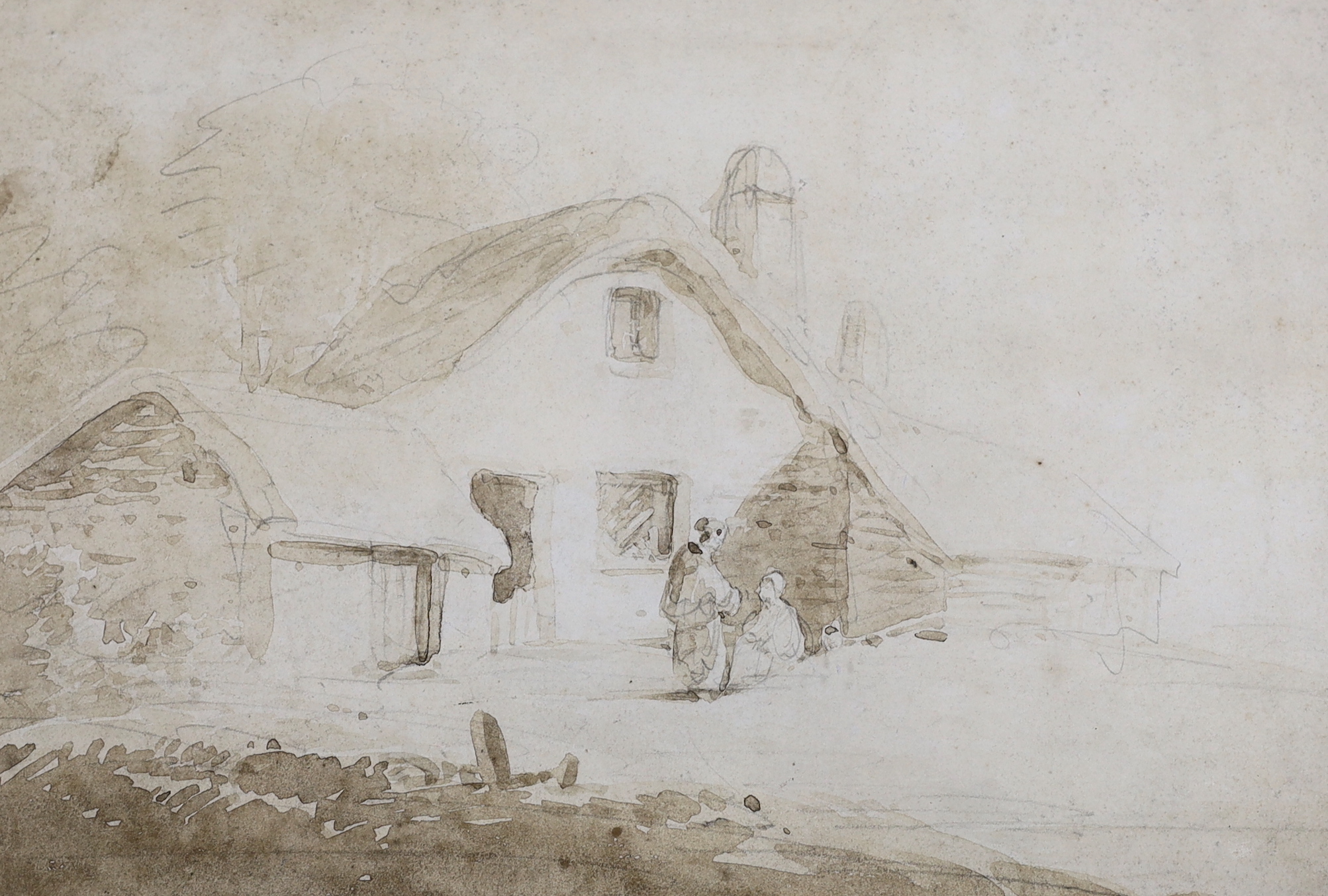 Two sepia ink and watercolours comprising Henry William Brooke (1772-1860) and William Payne (c.1760-1830), one inscribed verso 'Bought from Abbott & Holder', largest 15.5 x 22.5cm